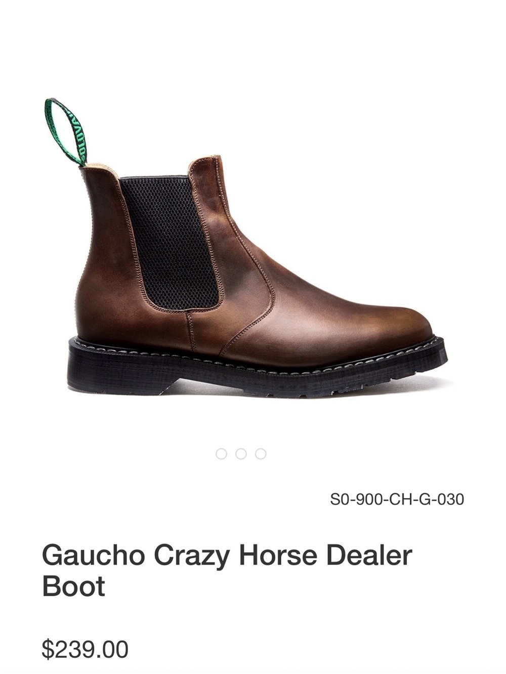 SOLOVAIR Brown Leather Distressed Gaucho Crazy Horse Dealer Pull On Boot 4.5/5.5